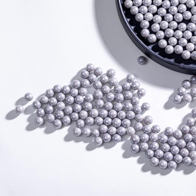 Grey Sprinkles Edible Pearls,Cake Sprinkles 130g 4.6OZ,Cookie Sprinkles,Sugar Pearl, Edible Candy Pearls for Cake Cupcake Decorationg (7mm-Gray)