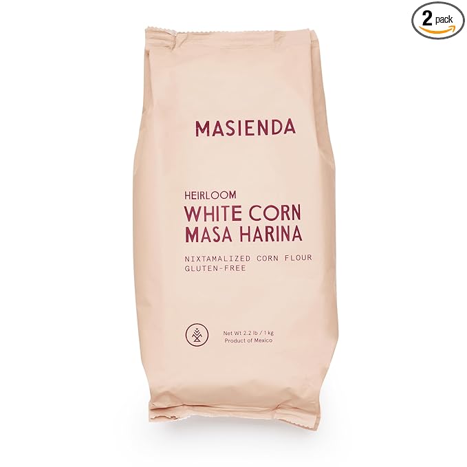 Masienda Heirloom White Corn Masa Harina/Flour 2.2 LB (Pack of 2) - Nixtamalized Corn Flour Perfect for Corn Tortillas, Tamales, Tostadas, Pupusas, Arepas and More. Gluten-Free, Non-GMO, Preservative-Free.
