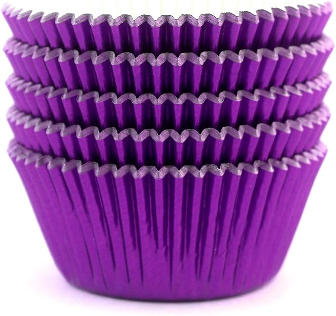 Eoonfirst Foil Cupcake Liners 100 Pcs (Dark Purple)