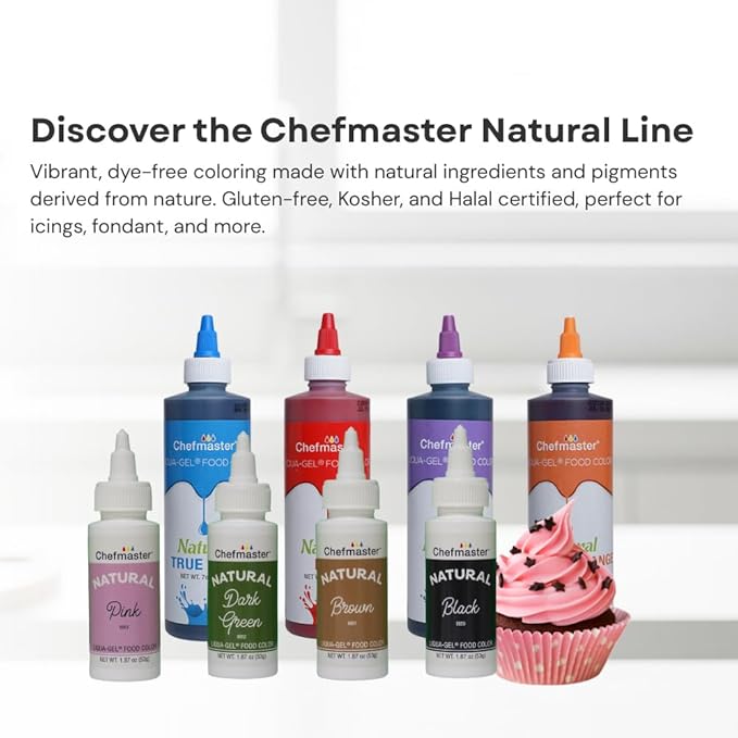 Plant‑Based Natural Liqua-Gel Food Coloring by Chefmaster, No Artificial Dyes, Gel Color for Icing, Frosting, Fondant, & Decorating, Quality Crafted in California USA (Dark Green)