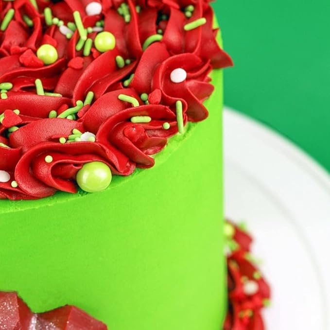 Green Red Heart Sprinkles for Cookie Decorating Fancy Hearts Sprinkles for Cake Decorating Edible Cake Decorations, Green Sprinkle Cupcake Toppers Cake and Toppings