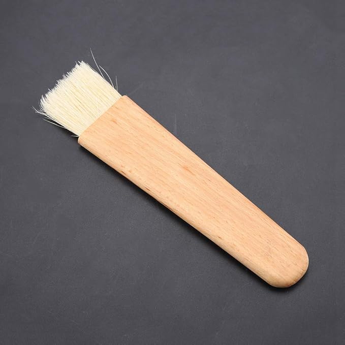 Wooden Baking Cooking Basting Brush Heat Resistant Pastry BBQ Marinade Brushes Cakes Meat Desserts Oil Sauce Butter Kitchen Tool(Flat Handle)