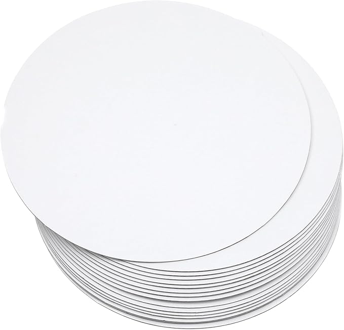 qiqee 13 Inch White Cake Boards Round 40-Packs Circles Rounds Base Food-Grade Cardboard Cake Plate（Thinner But Stronger）