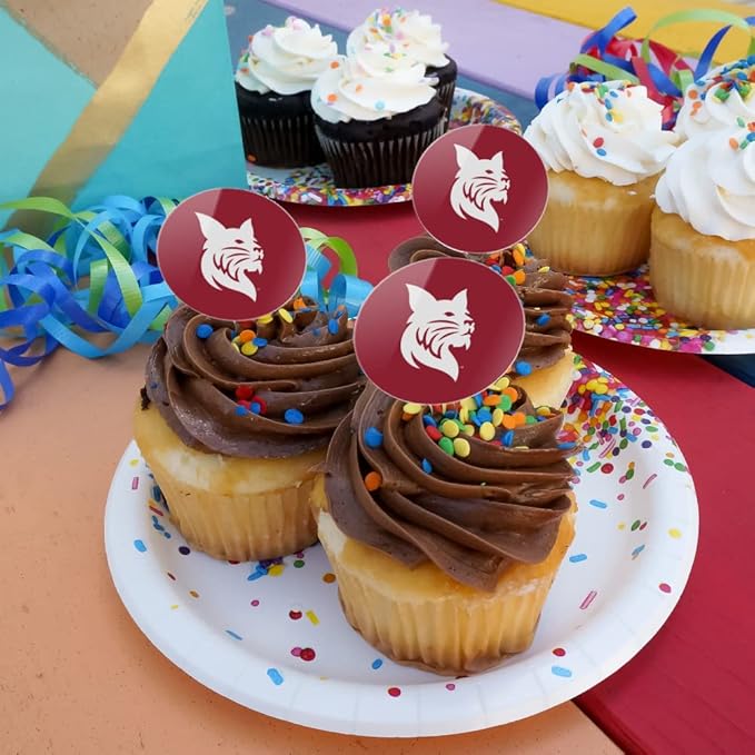 Bates College Primary Logo Cupcake Picks Toppers Decoration Set of 6