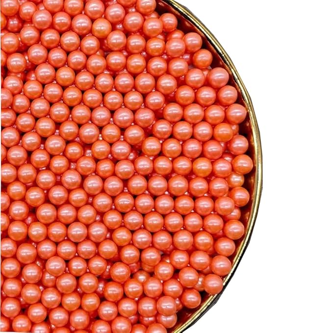 Orange Sprinkles Edible Pearls,130g 4.6OZ Cake Sprinkles,Cookie Sprinkles,Sugar Pearl, Edible Candy Pearls for Cake Cupcake Decorationg (7mm-Orange)
