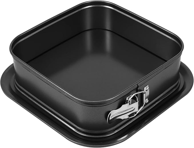 Springform baking Pan Square, 9.5 Inch Large Spring Form Cake Pan with Removable Bottom, Non-stick Cheesecake Cake Pan Bakeware for Home Kitchen DIY (Square)