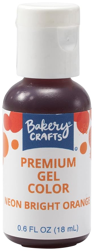 Bakery Crafts Premium Gel Neon Food Coloring 6 Bottle Assortment, 3.6 Fl Oz, Bright Edible Color For Christmas Baking And Decorating, Highly Concentrated, Yellow, Orange, Purple, Blue, Pink, Green | 6 x 0.6FL | Made in USA