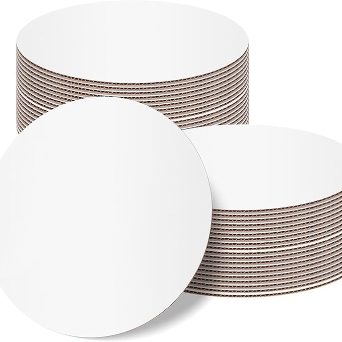 25pcs White Cake Boards 6 inch Round Disposable Cake Circle Plate Waterproof and Oil-proof Cake Boards Sturdy Cake Trays for Cake DIY Bread Dessert and Crafts Display (6 Inch-pack of 25)