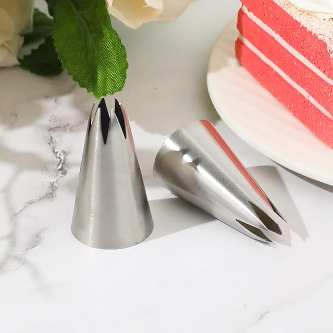 3pcs 1M 2D 6B Cake Piping Tips, Cake Decorating Supplies Piping Tips, Piping Nozzles Decorating Tips, Baking Tools For Buttercream, Icing, Birthday Cake, Cupcake, DIY Art
