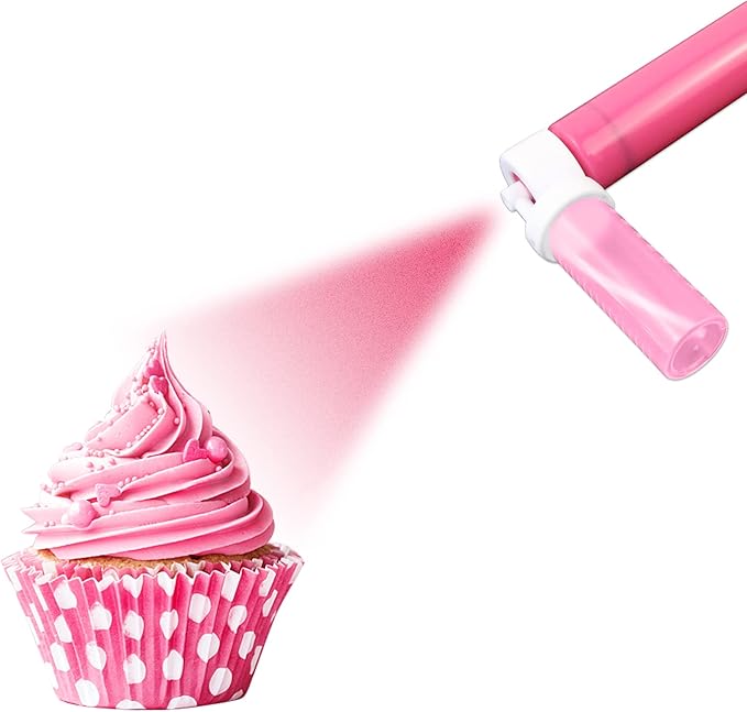 Rainmae Manual Airbrush for Decorating Cakes, DIY Baking Tools with 4pcs Cake Spray Tube for Kitchen DIY Baking Cake Cupcakes Cookies and Desserts Decorating Cake Icing Coloring Tool, Kitchen Supplies