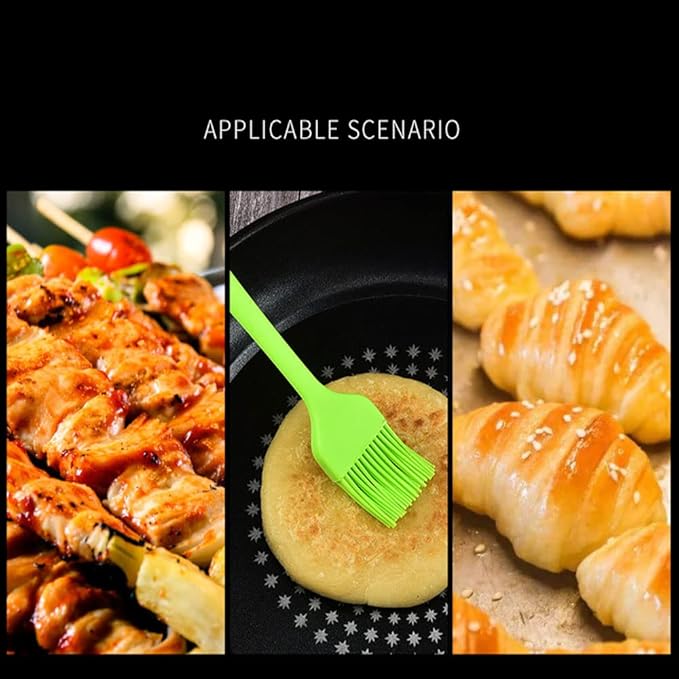 Silicone brush, Oil Brush for BBQ Kitchen Cooking Baking and Grilling (4 PCS,orange)