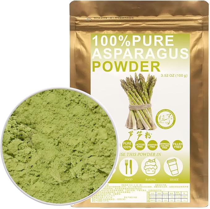 100% Natural Pure Asparagus Powder 100g/3.52oz 芦笋粉 for Smoothies, Shakes, Baking & Drinks,| Free from Preservatives, Asparagus Powder Soup
