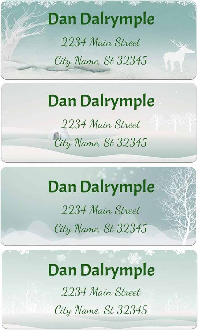 Personalized Address Labels mailing Labels Stickers Personalized Christmas Stickers 150pcs in Paper, Vinyl, Kraft Paper, Clear Material 0.75inchx2.5inch (Style 6)