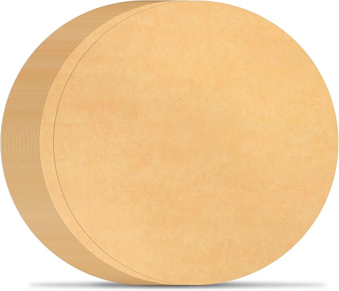 BYKITCHEN 12 Inch Parchment Paper Rounds, Non Stick Parchment Paper for Baking, Round Pizza Paper for Pizza Maker, Pizza Pan, Tortilla Press, Quesadilla Maker, Cake Pan and More(Set of 100)