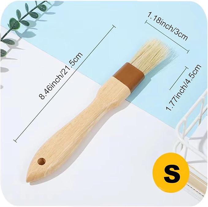 Butter Brush For Baking Basting Brush For Cooking Natural Bristle Basting Brush Food Brush Butter Brush Baster Brush Kitchen Baking Brushes For Barbecue Butter Grill Bbq Baster Kitchen (S/M-2PACK)