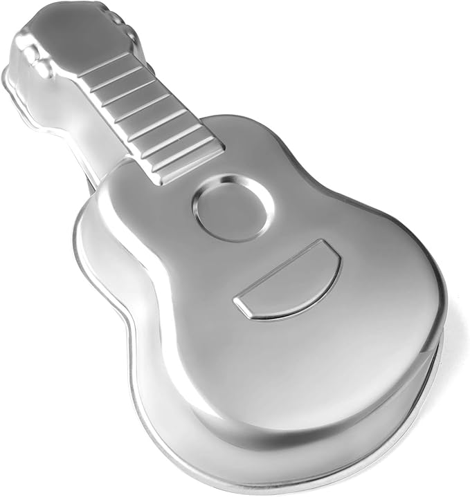 Guitar Shaped Cake Pan, Aluminum 3D Birthday Cake Mold Baking Mould Tin Cake Pan - Guitar (16.5 Inch)