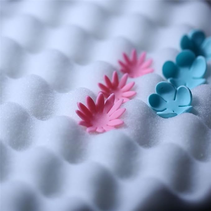EORTA 2 Pcs Fondant Shaping Sponge Pad Sugar Flower Gum Paste Modeling Foam Tray Wave Sponge Mat Cake Decorating Tools for Kitchen Baking Sugarcraft DIY, White