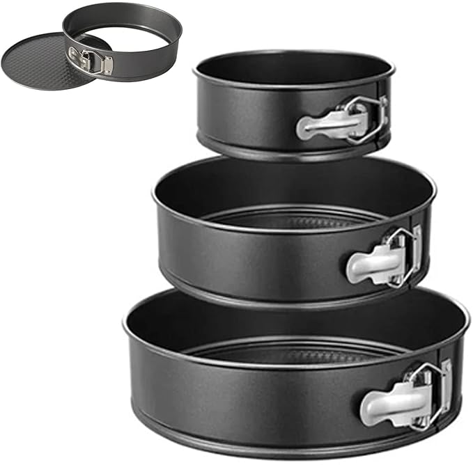 Springform Cake Pan Set Of 3 (5 7 9 Inch), Round Cheesecake Pan Nonstick Baking Pans Spring Form Cake Mold Baking Tool For Cheesecake, Tier Wedding Cakes