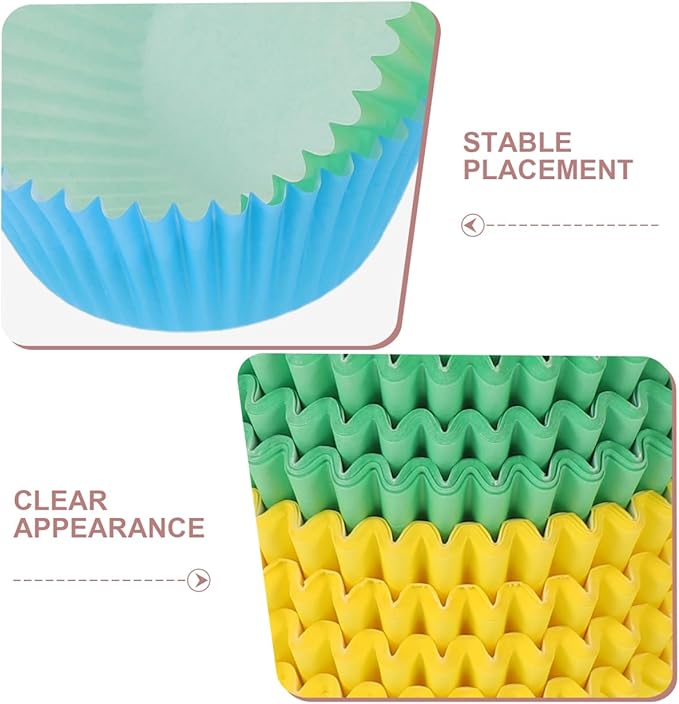 Toyvian 400-count Mini Cupcake Liners for Baking Bright Rainbow Standard Cupcake Liners Solid Colorful Paper Baking Cups for Candy Cups And Cake Balls