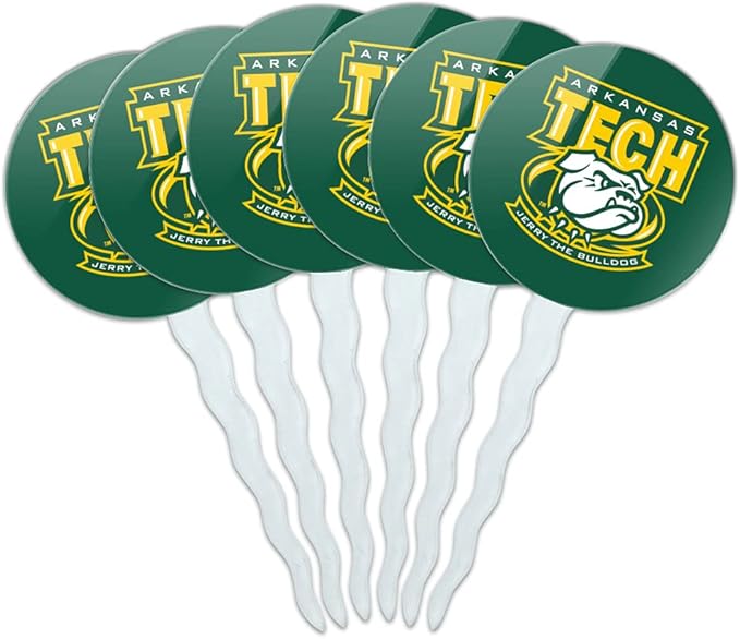 Arkansas Tech University Official Logo Cupcake Picks Toppers Decoration Set of 6