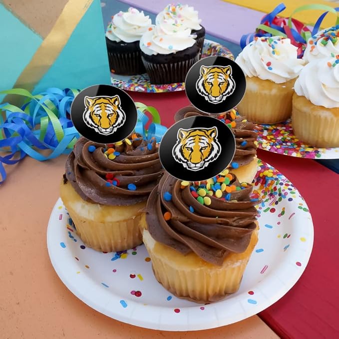 DePauw University Primary Logo Cupcake Picks Toppers Decoration Set of 6