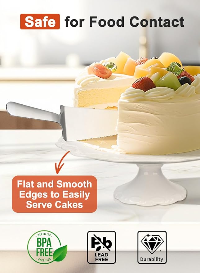10" White Cake Stand for 8" Cake, Porcelain Cake Plate, Cake Pedestal Stand, Round Dessert Stand, Wedding Cake Stand for Party, Birthday, Baby Shower, Christmas, Home Decorating Cake Display Stand
