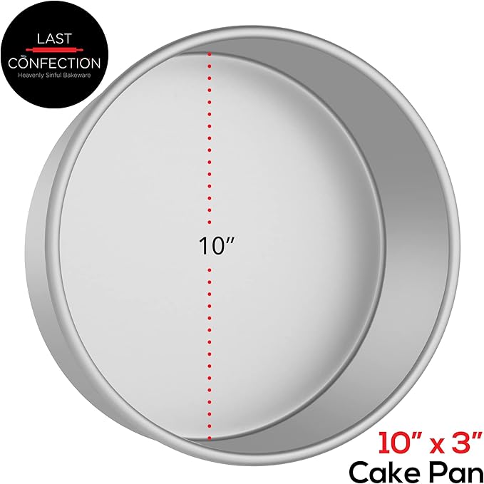 LAST CONFECTION 10" x 3" Aluminum Round Cake Pan - Professional Bakeware