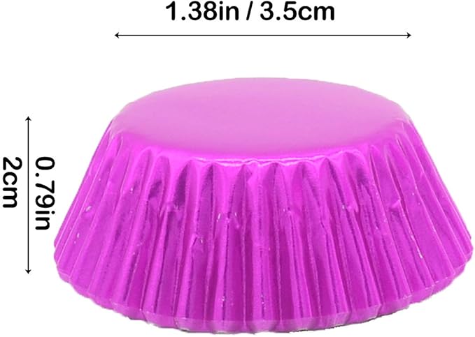 Mini Hot Pink Foil Cupcake Liners Muffin Baking Cups for Party and More, 300-Count