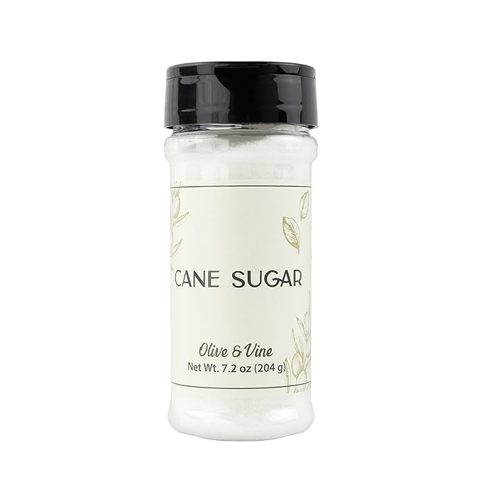 Olive & Vine Cane Sugar, Sweet Flavor, For Baking & Beverages, Rich Tradition, Authentic Taste, For Global Recipes (7.2 Ounce)