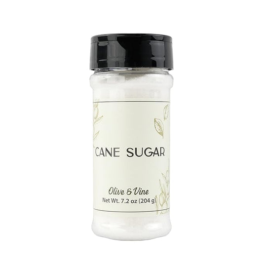 Olive & Vine Cane Sugar, Sweet Flavor, For Baking & Beverages, Rich Tradition, Authentic Taste, For Global Recipes (7.2 Ounce)