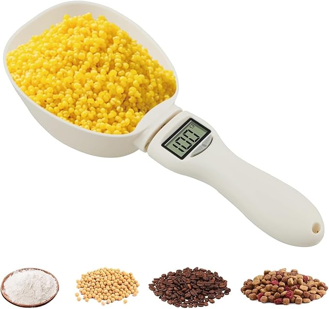 Digital Measuring Spoon, Weighing Food Measuring Scoop Scale, LCD Electronic Food Scale for Kitchen Gadgets, Baking Cooking Coffee, Pet Dog Cat Food, High Precision Grams Measuring Cup Fall Gifts