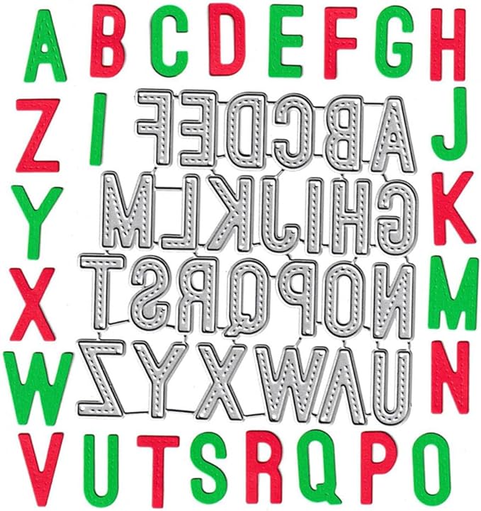 26 Uppercase Alphabet Cutting Dies, 26 Capital Letters Die Cuts Metal Embossing Stencils Template Mould for Card Scrapbooking and DIY Craft Album Paper Card Decor