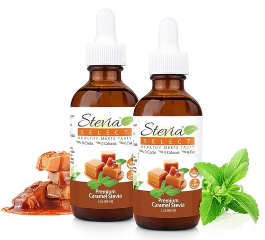 Stevia Select Caramel Flavored Liquid Stevia – Zero Calorie Coffee, Tea, Drink & Baking Sweetener, All-Natural, No Erythritol, Keto-Friendly Sugar Alternative, 300 Servings – 2 Oz (2 Pack)