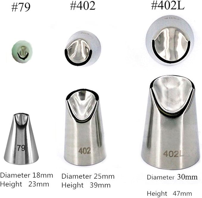 FantasyDay 3 piece Stainless Steel Piping Tips Piping Nozzles Cake Decorating Supplies Cookies Cupcake Icing Decorating Supplies Decorating Kits Frosting Icing Tips Baking Set Tools