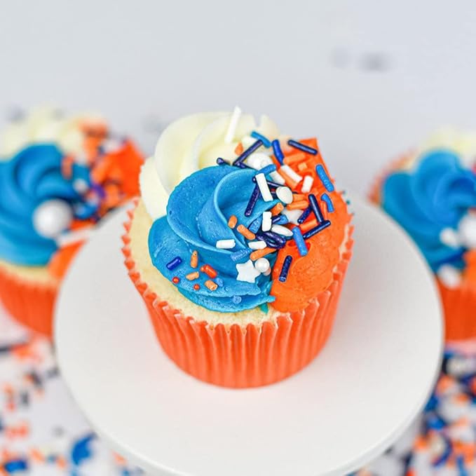 Sprinkles for Cake Decorating Edible Cake Decorations Fancy Orange Sprinkles & Blue Sprinkle for Cupcake Decorations Ice Cream Toppings, Cake Decorations Edible Cake Sprinkle for Cupcake Decorating