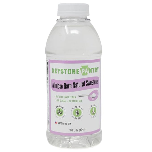 Keystone Pantry Liquid Allulose 1 Pint | Natural Low Calorie Sweetener for Coffee, Tea, Baking & Cooking | Keto, Diabetic Friendly, Zero Net Carbs, Vegan, Gluten Free, Non-GMO, Kosher