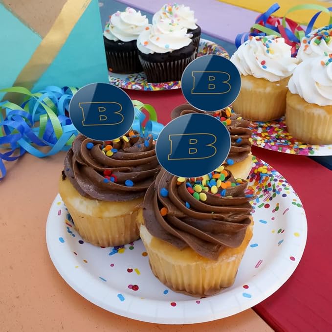 Beloit College Primary Logo Cupcake Picks Toppers Decoration Set of 6