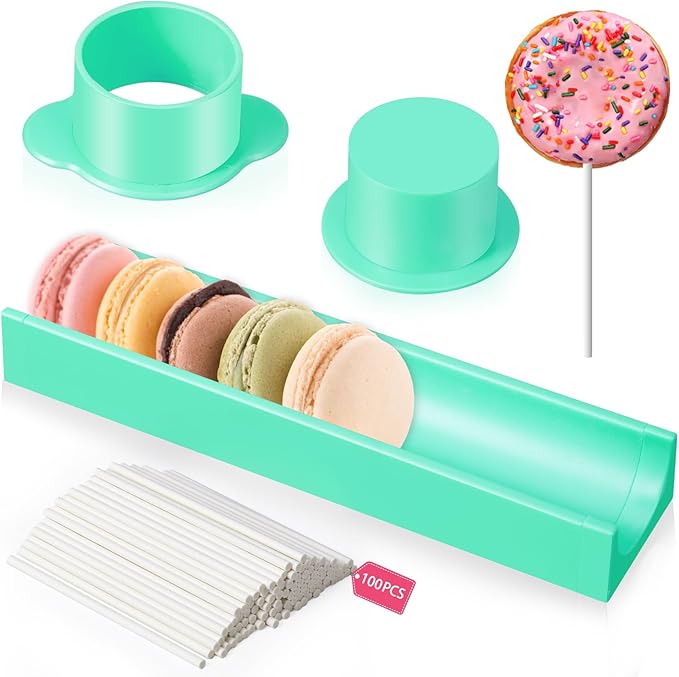 Round Cake Pop Mold with 100PCS Sticks : Food-grade ABS Circle Cake Pop Cutter and Pusher - Easy to Make Homemade Cakepop Molds Shapes for Birthday, Family Activities, Party