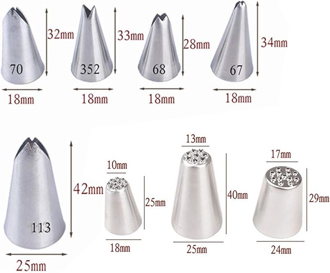 Symphony Wire Tips, Stainless Steel Icing Piping Nozzles For Pastry Fondant Tools (MIXED)