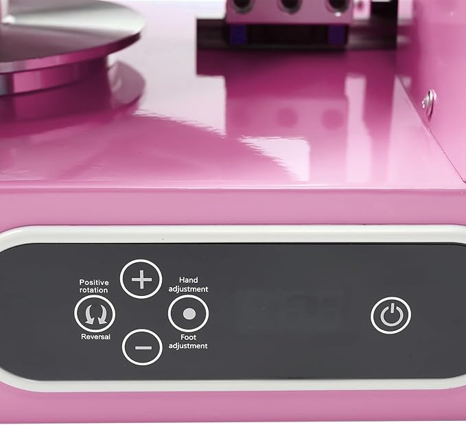 Cake Decorating Machine, Automatic Cake Cream Spreading Machine for 4-12 Inch Cakes, 60-320 RPM Rotating Speed, Turntable with Adjustable Scraper, Cake Frosting Machine with LCD Display (Pink)
