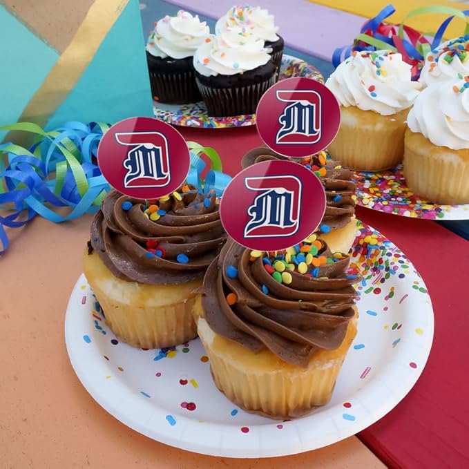 University of Detroit Mercy Primary Logo Cupcake Picks Toppers Decoration Set of 6