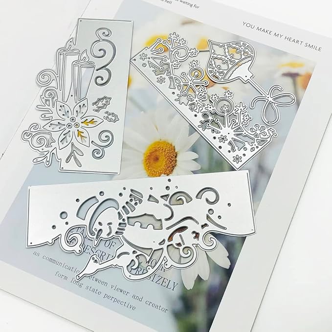 3 Pcs Die Cuts for Card Making, SENHAI Christmas Metal Cutting Dies Scrapbooking Die-Cuts Snowflake Stencil for DIY Christmas Decorations Paper Craft, Embossing, Holiday Decorations