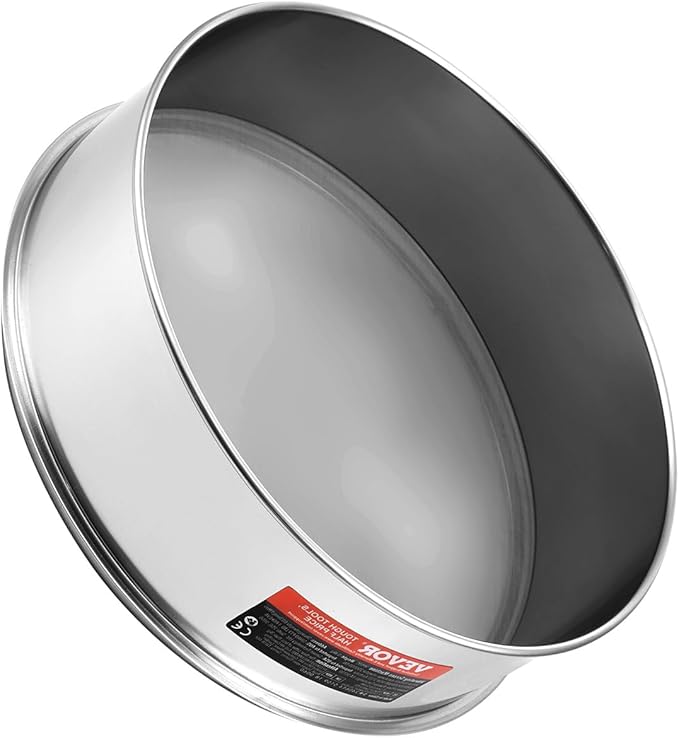 VEVOR Flour Sieve Fine Mesh, 40 Mesh Sifter, 304 Stainless Steel Sifter Food-grade, Dia. 12.6" Fine Mesh Strainers for Baking, 5 Sizes Mesh hole for Mungbean, Rice, Flour, Pearl Powder