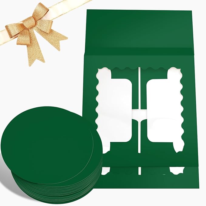 Bakepacker 36pcs 10x10x5 Inches Deep Green Cake Boxes with Window 18-Packs, 10 Inch Bakery Boxes (18 Cake Boxes +18 Cake Boards Included)