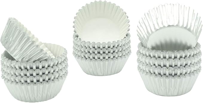 Mini Silver Foil Cupcake Liners Muffin Baking Cups for Party and More, 300-Count