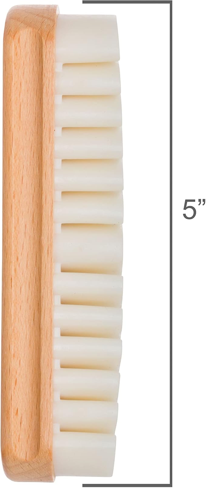 Redecker Rubber Crepe Suede Brush with Waxed Beechwood Handle, Safely Cleans Nubuck Leather, 5-Inches Long