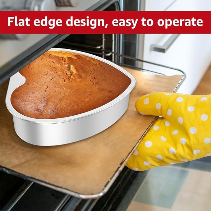 8 x 2.5 Inch Aluminum Heart Shaped Cake Pan Heart Cake Tin Nonstick Cheesecake Pan for Valentine's Day Wedding Anniversary Party