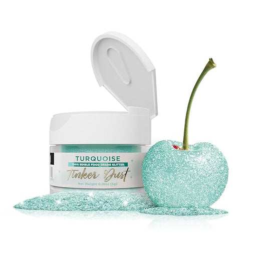 Bakell - Turquoise Tinker Dust (5g, 1x Jar) Edible Glitter for Food, Desserts, and Beverages!