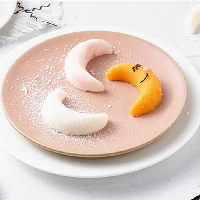 mostsom Silicone Chocolate Moon Mould Silicone Mold DIY Baking Molds for Chocolate Cake Dome Mousse (Moon F_11.28X7.68X0.52 inch)