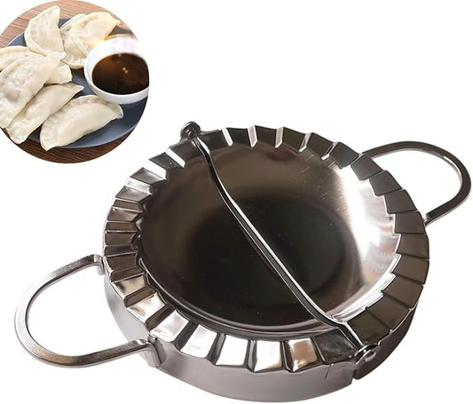 6 Inch Chinese Dumpling Maker Empanda Press, Stainless Steel Large Ravioli Maker, Pastry Tools, Jiaozi Maker, Dough Cutter for Pocket Pie, Pierogi & Hand Pie